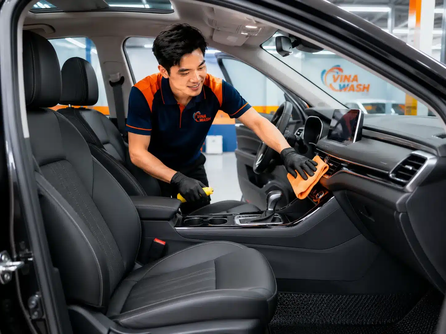 Nội thất khoang xe sau khi vệ sinh tại VinaWash