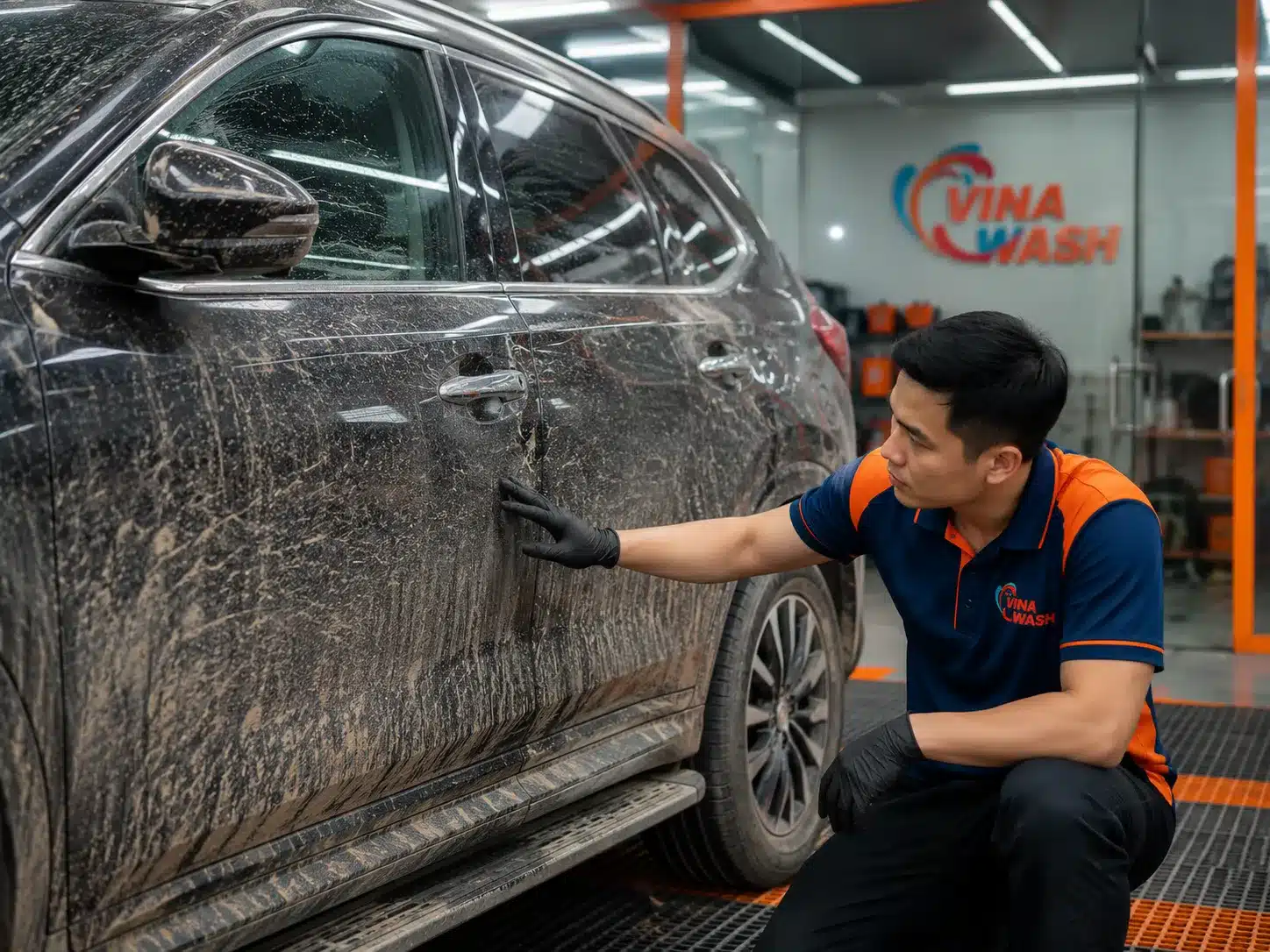 Thân xe ô tô trước khi rửa tại VinaWash