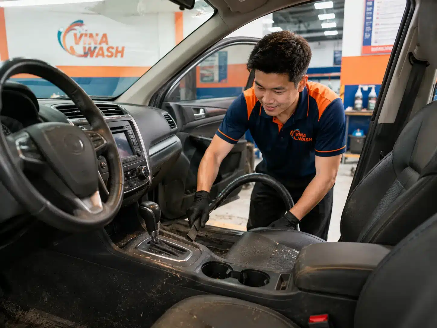 Nội thất khoang xe trước khi vệ sinh tại VinaWash
