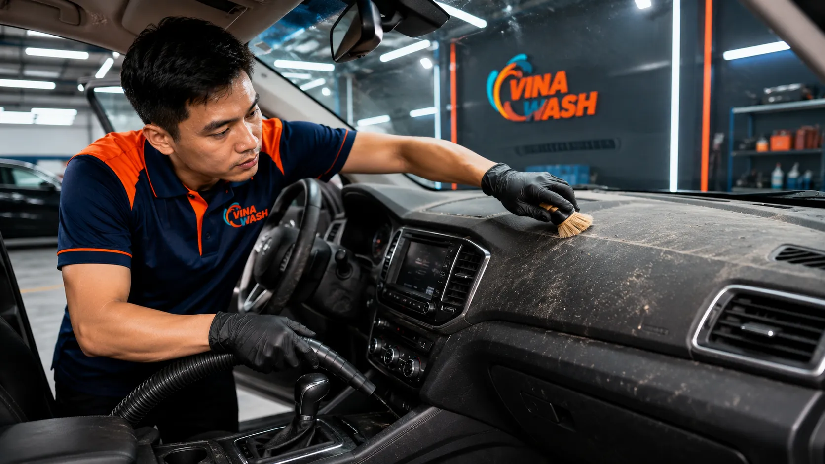 Taplo ô tô trước khi vệ sinh nội thất tại VinaWash